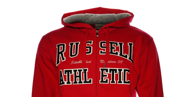 Pánská červená mikina Russell Athletic s kapucí