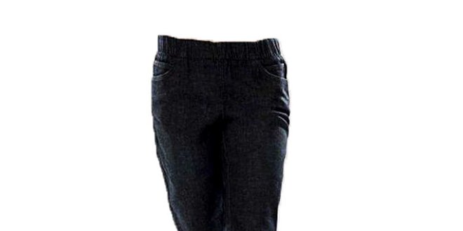 Dámské tmavě modré kalhoty s elastickým pasem Ruby London