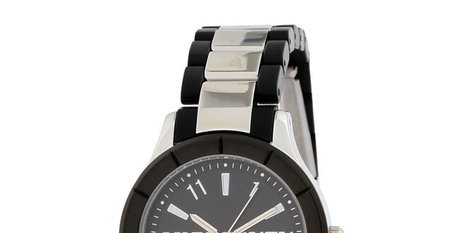 Dámské černo-stříbrné analogové hodinky Miss Sixty