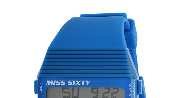 Dámské modré plastové hodinky s bílými detaily Miss Sixty