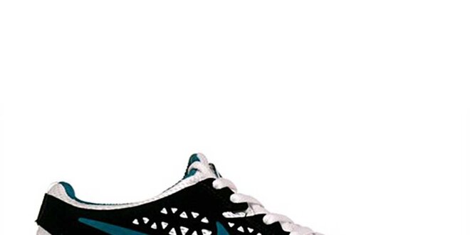 Dámské černo-bílé běžecké boty Nike s modrými detaily