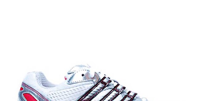 Dámské bílo-stříbrno-červené boty na běh Adidas