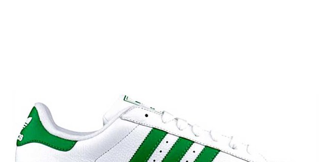 Pánské bílé tenisky se zelenými pruhy Adidas