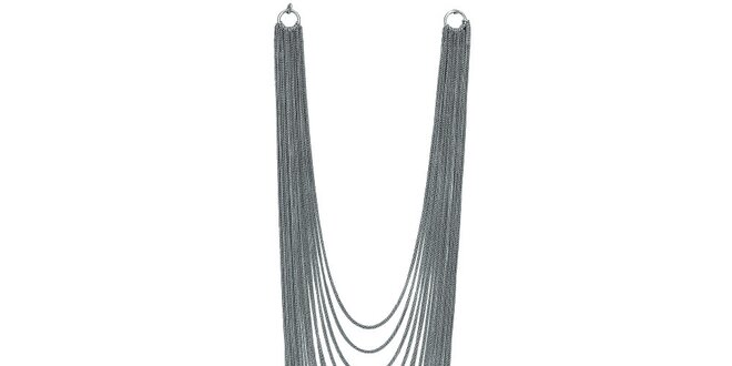 Dámský stříbrně tónovaný několikařadý náhrdelník Esprit