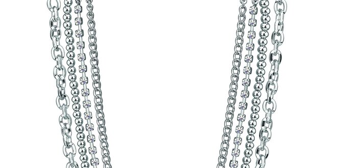 Dámský stříbrně tónovaný několikařadý náhrdelník Esprit
