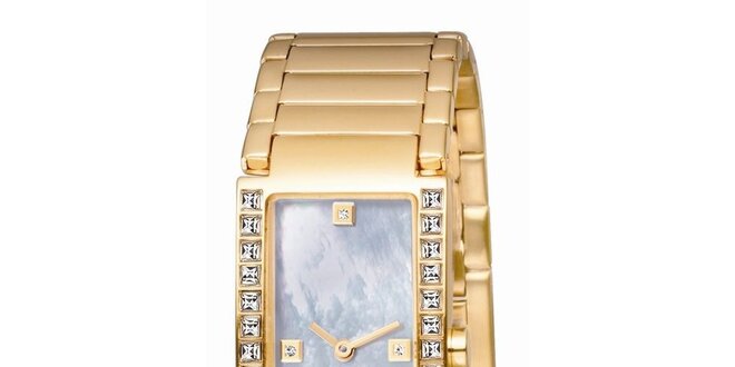 Dámské zlatě tónované hodinky s perleťovým ciferníkem Esprit