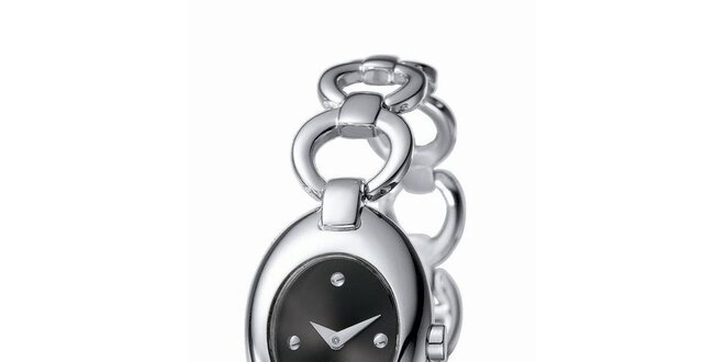 Dámské stříbrné hodinky s černým ciferníkem Esprit