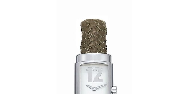 Dámské stříbrné hodinky s pleteným náramkem Esprit
