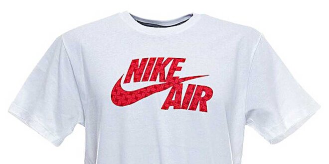 Pánské bílé tričko s červeným potiskem Nike