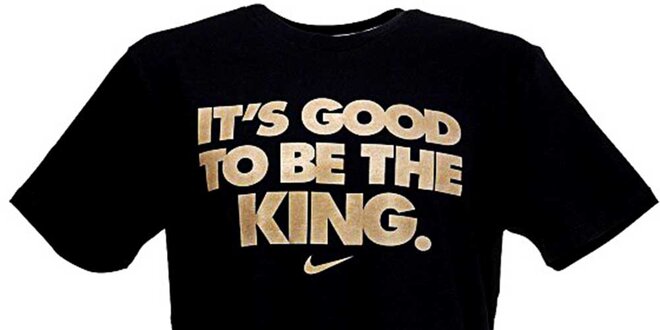 Pánské černé tričko se zlatým potiskem Nike