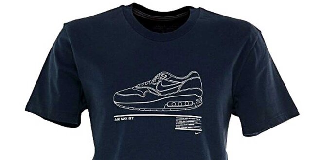 Pánské tmavě modré tričko s obrázkem boty Nike