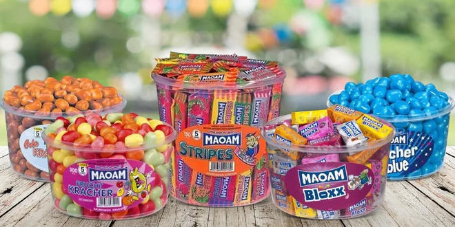 Bonbony Maoam s příchutí ovoce, coly i malin