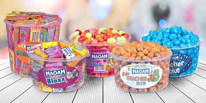 Bonbony Maoam s příchutí ovoce, coly i malin