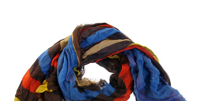 Dámský pestrobarevný proužkovaný šátek Fendi