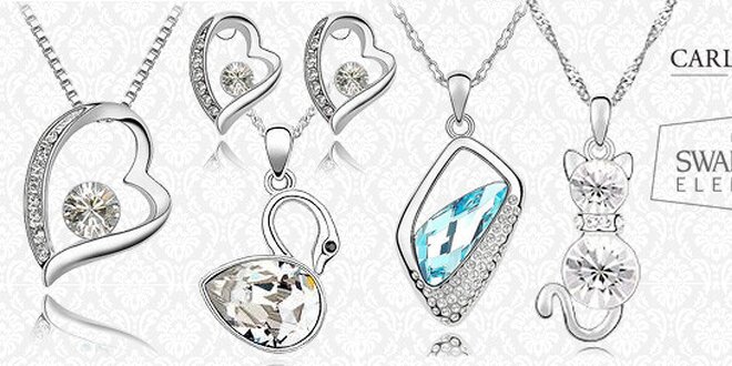 Elegantní náhrdelníky s blyštivými krystaly
