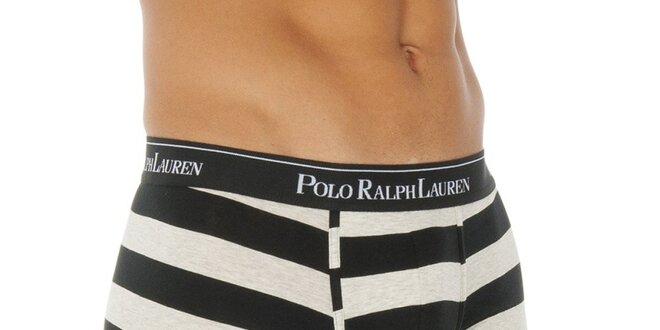 Pánské šedo-černé pruhované boxerky Ralph Lauren