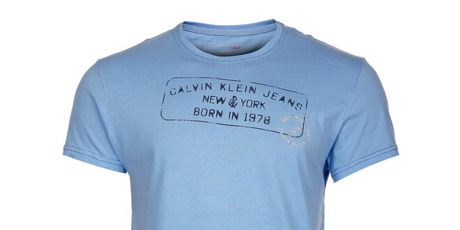 Pánské světle modré triko Calvin Klein s potiskem