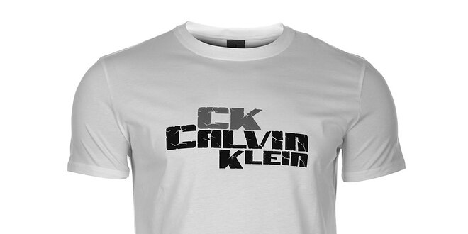 Pánské bílé tričko Calvin Klein s potiskem