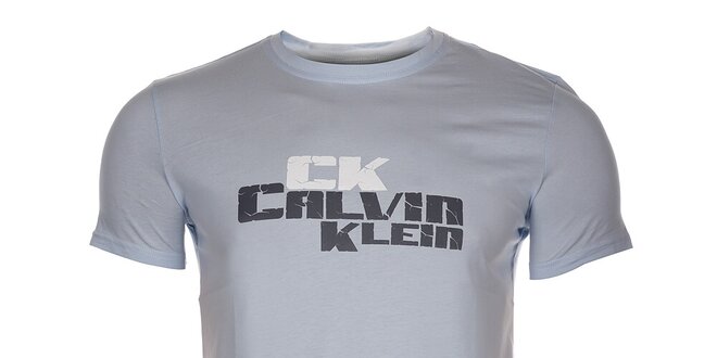 Pánské světle modré tričko Calvin Klein s potiskem