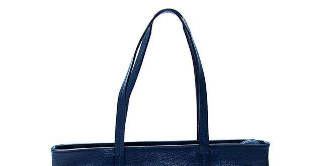 Elegantní modrá kožená kabelka Renata Corsi