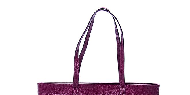 Elegantní fialová kožená kabelka Renata Corsi