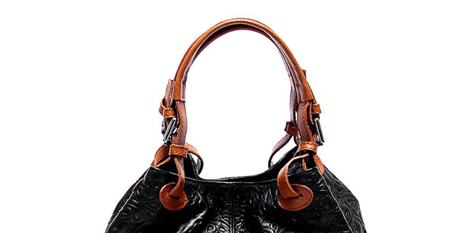 Dámská černá kabelka se vzorem Renata Corsi