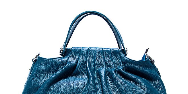 Originální zeleno-modrá kožená kabelka Renata Corsi