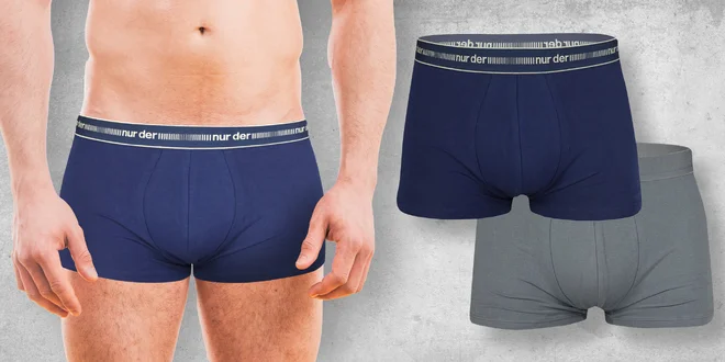 2× bavlněné boxerky s širší gumou: velikost M–XXL