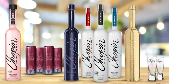 Prémiové Chopin vodky: lahev či degustační sety