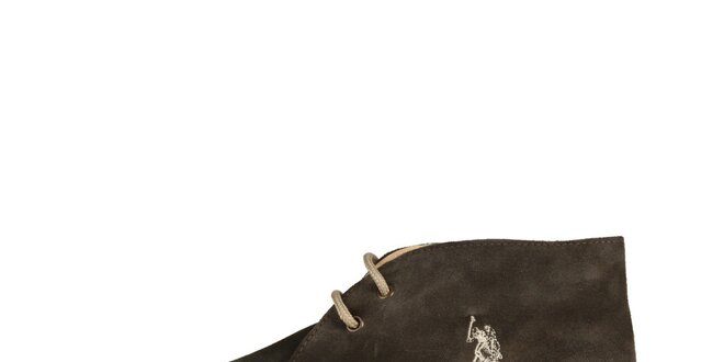 Pánské hnědo-černé kotníčkové semišové boty U.S. Polo