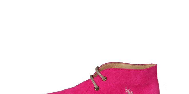 Dámské fuchsiově růžové šněrovací boty U.S. Polo