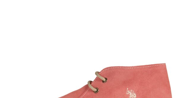 Dámské broskvově růžové šněrovací boty U.S. Polo