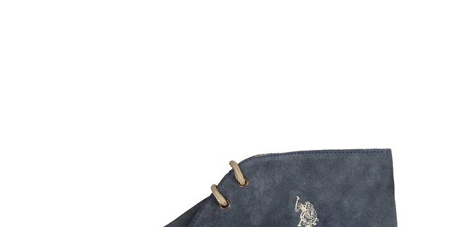 Pánské džínově modré kotníčkové semišové boty U.S. Polo