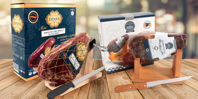 Dárkové balení španělské šunky Mini Jamón či Iberico