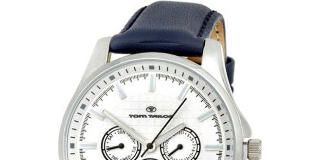 Pánské modro-bílé analogové hodinky Tom Tailor