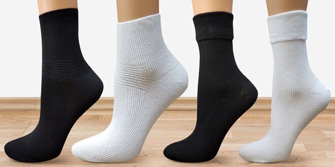 5 párů dámských i pánských ponožek: černé, bílé i mix