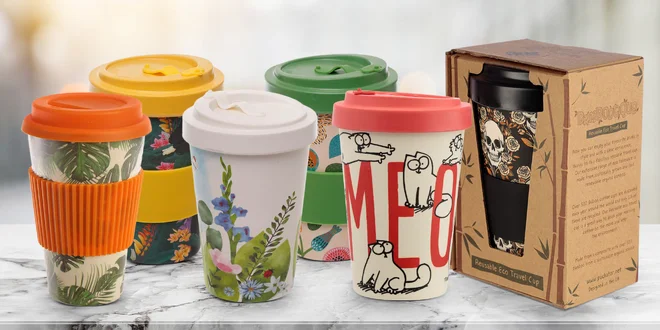 Cestovní hrnky z bambusového kompozitu