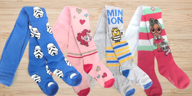 Dětské punčocháče s motivem: Mimoni i Star Wars