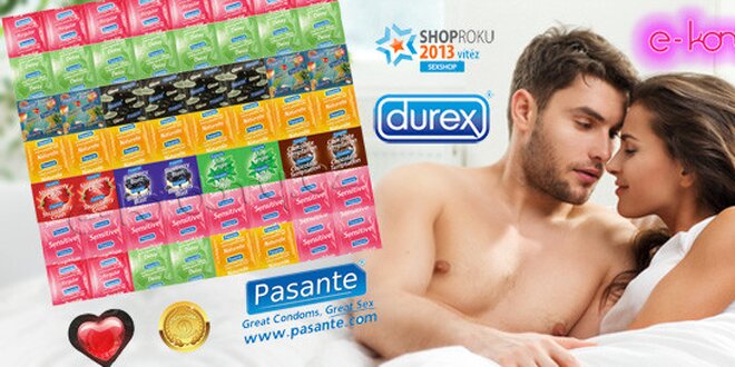 Mega balení kondomů Durex a Pasante