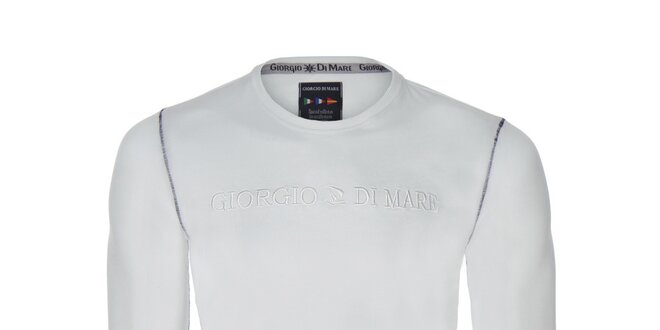 Pánské bílé tričko s dlouhým rukávem Giorgio di Mare