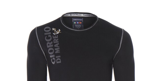 Pánské černé tričko s dlouhými rukávy Giorgio di Mare