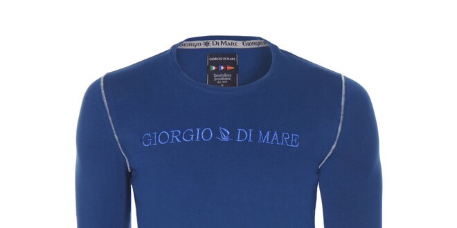 Pánské modré tričko s dlouhým rukávem Giorgio di Mare