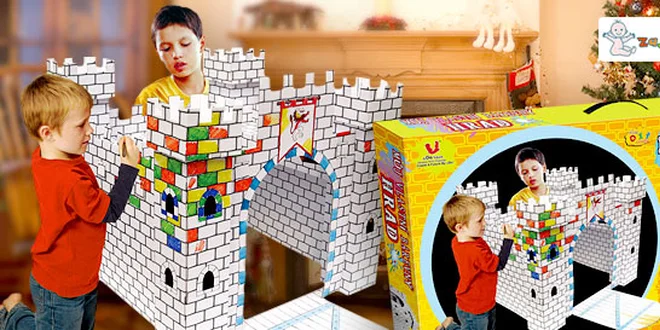 Hrad v podobě 3D omalovánky