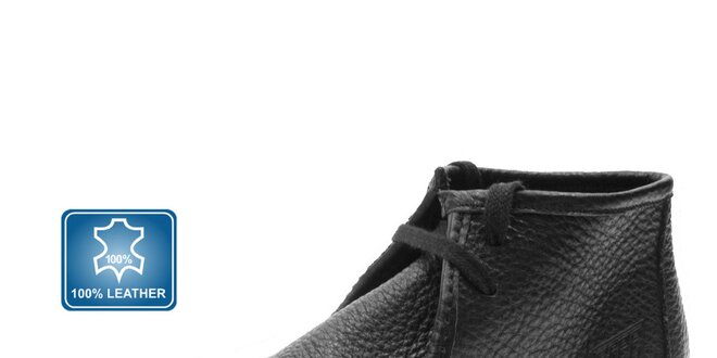 Pánské černé kožené boty Beppi