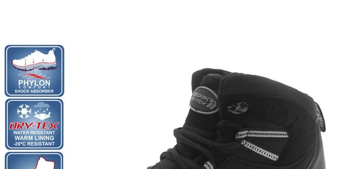 Pánské zimní kotníčkové boty v černé barvě Beppi