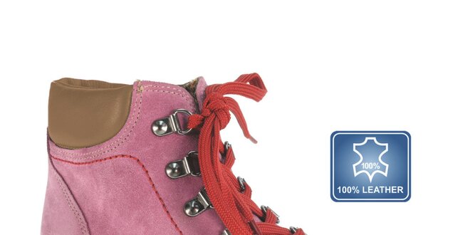 Dámské růžové šněrovací boty Beppi