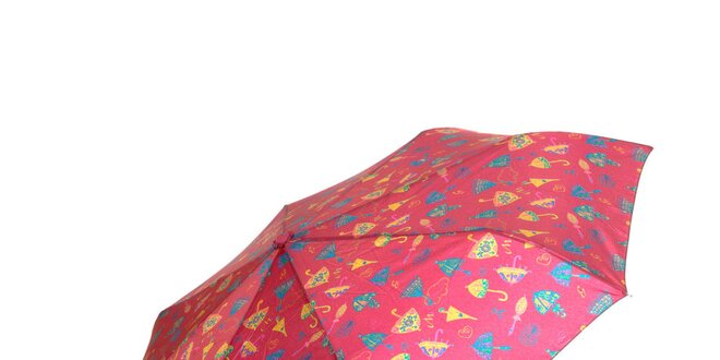 Dámský červený deštník s potiskem Rosalita McGee