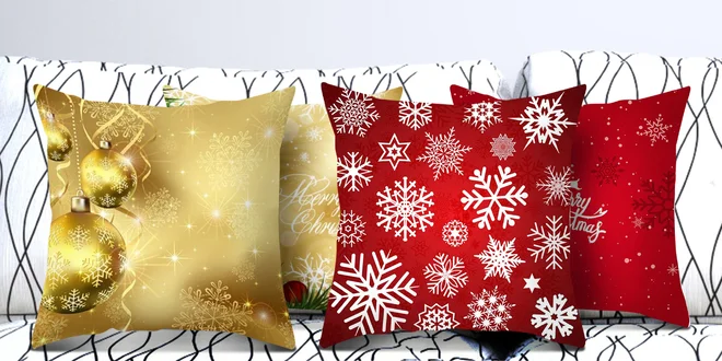 Vánoční potahy na polštáře: stromek i Santa