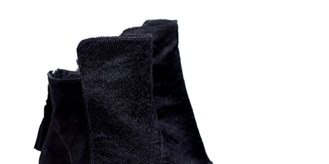 Dámské černé kotníkové botky na podpatku Shoe the Bear
