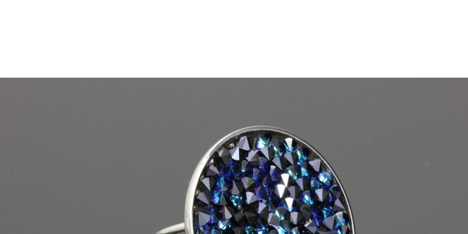 Dámský kulatý prsten Swarovski s modrými krystaly